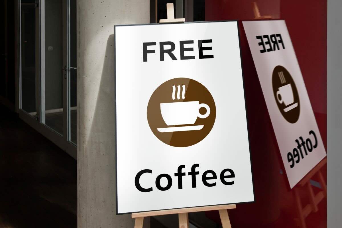 Insegna caffè gratis